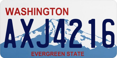 WA license plate AXJ4216