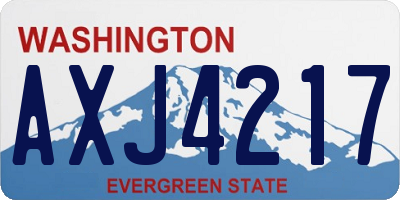 WA license plate AXJ4217