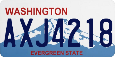 WA license plate AXJ4218