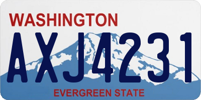 WA license plate AXJ4231