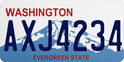 WA license plate AXJ4234
