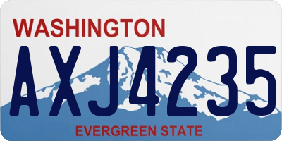 WA license plate AXJ4235