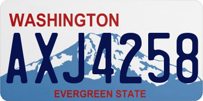 WA license plate AXJ4258