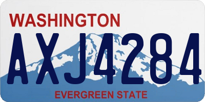 WA license plate AXJ4284