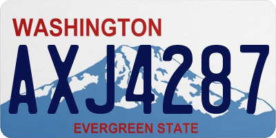 WA license plate AXJ4287