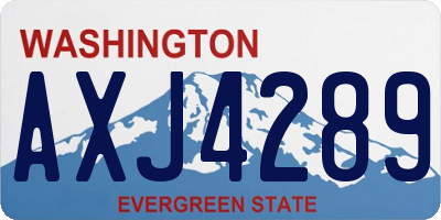 WA license plate AXJ4289