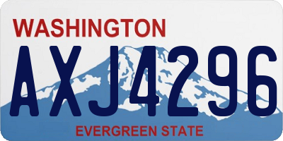 WA license plate AXJ4296