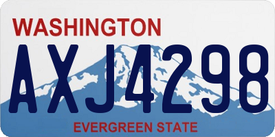 WA license plate AXJ4298