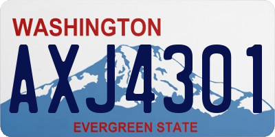 WA license plate AXJ4301