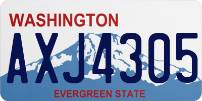 WA license plate AXJ4305