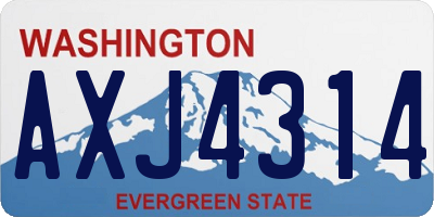 WA license plate AXJ4314