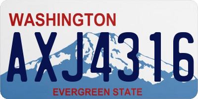 WA license plate AXJ4316