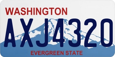 WA license plate AXJ4320