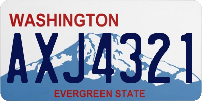 WA license plate AXJ4321