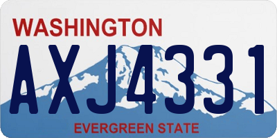 WA license plate AXJ4331