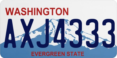 WA license plate AXJ4333