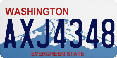WA license plate AXJ4348
