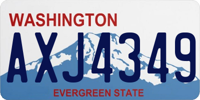 WA license plate AXJ4349