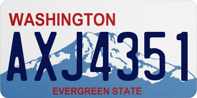 WA license plate AXJ4351