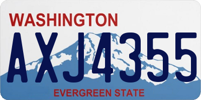 WA license plate AXJ4355