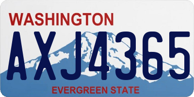 WA license plate AXJ4365
