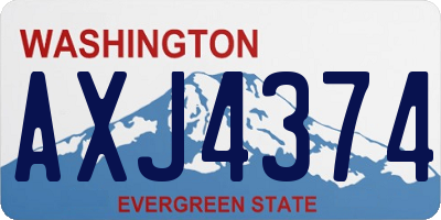 WA license plate AXJ4374