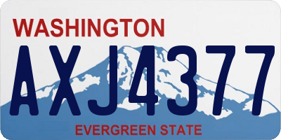WA license plate AXJ4377