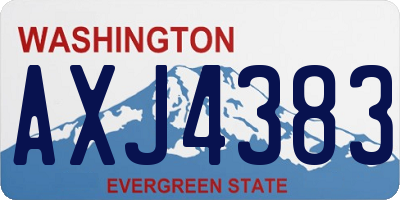 WA license plate AXJ4383