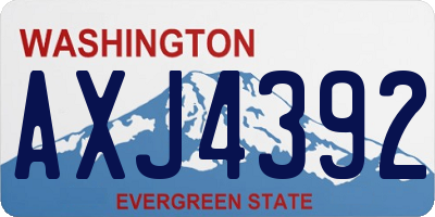 WA license plate AXJ4392