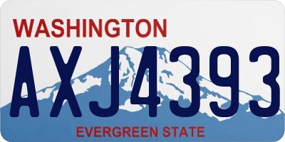 WA license plate AXJ4393