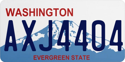 WA license plate AXJ4404