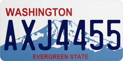 WA license plate AXJ4455