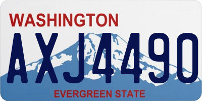WA license plate AXJ4490