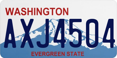 WA license plate AXJ4504