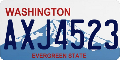 WA license plate AXJ4523