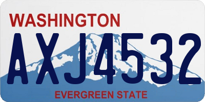 WA license plate AXJ4532