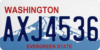WA license plate AXJ4536