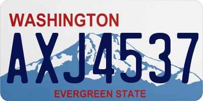 WA license plate AXJ4537