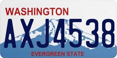 WA license plate AXJ4538