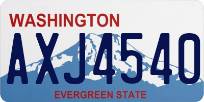 WA license plate AXJ4540