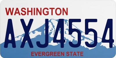 WA license plate AXJ4554