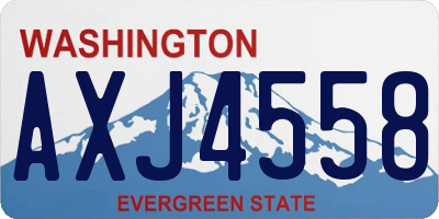 WA license plate AXJ4558