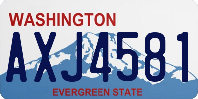 WA license plate AXJ4581