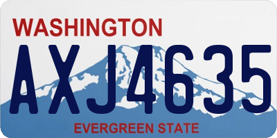 WA license plate AXJ4635
