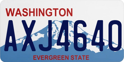 WA license plate AXJ4640