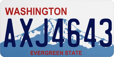 WA license plate AXJ4643