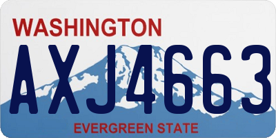 WA license plate AXJ4663