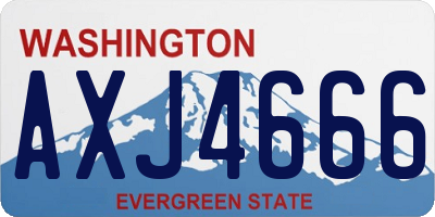 WA license plate AXJ4666