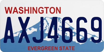 WA license plate AXJ4669
