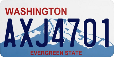 WA license plate AXJ4701